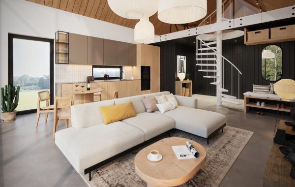 Boho-style single-family house
